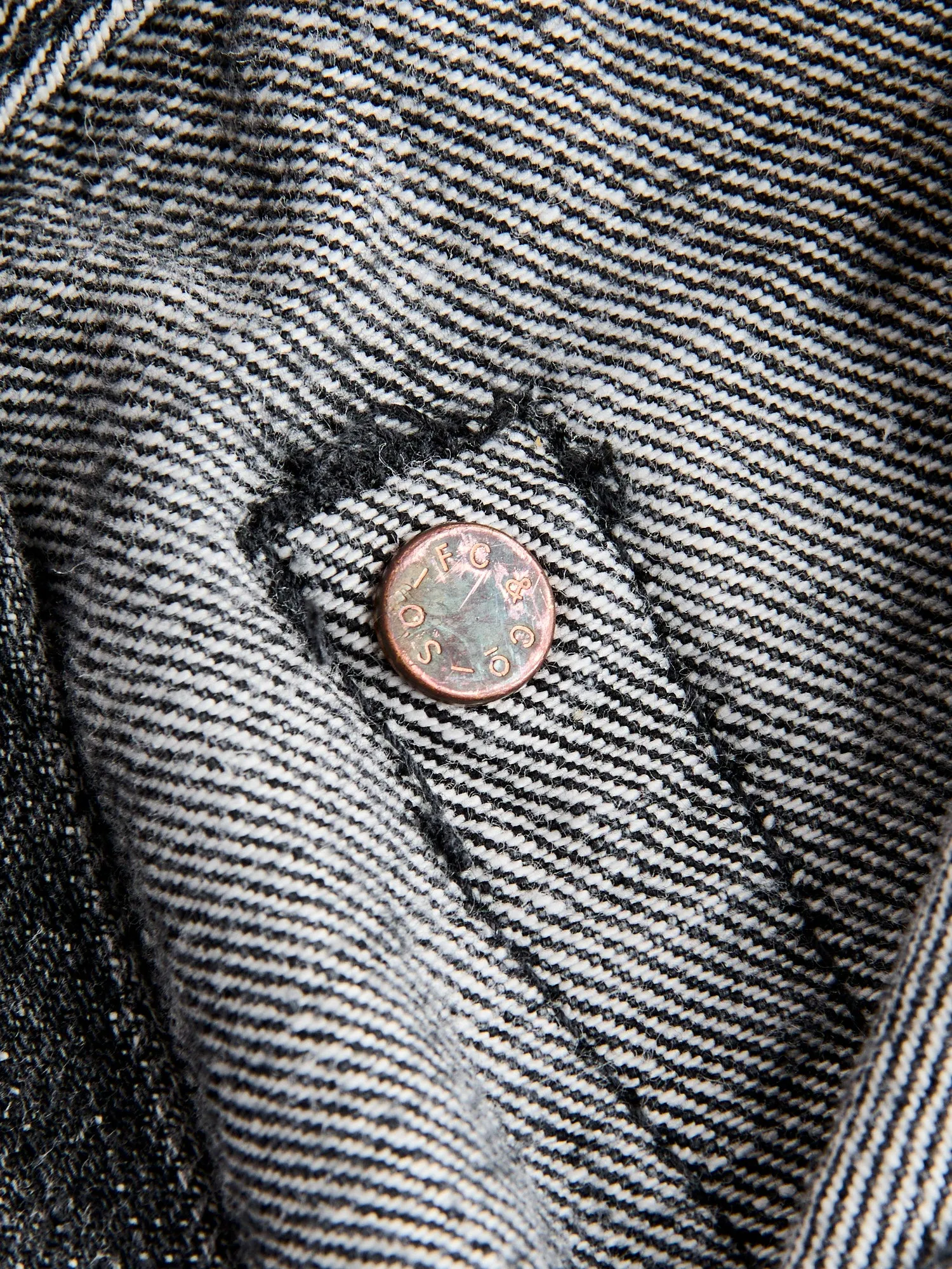 1101BKHW 13.7oz Washed Black Selvedge Denim - Classic Straight Fit