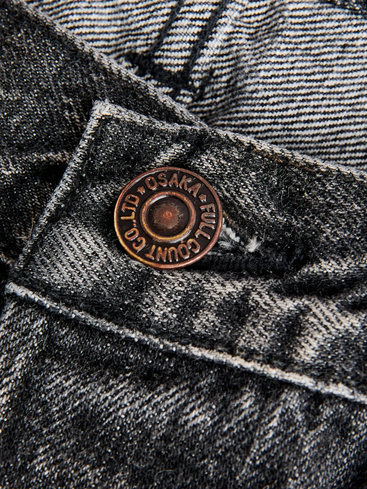 1101BKHW 13.7oz Washed Black Selvedge Denim - Classic Straight Fit