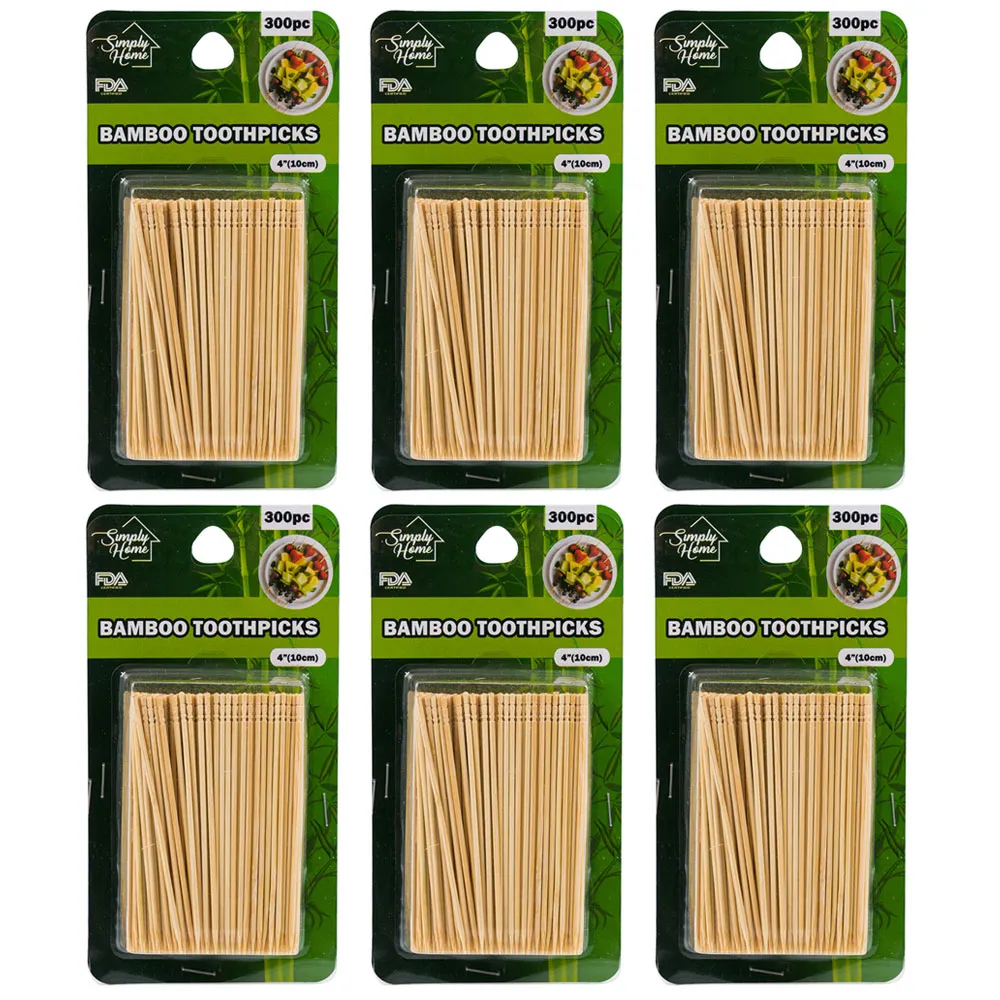 1800 Ct Wooden Toothpicks Fruit Cheese Picks Natural Bamboo Oral Care Catering