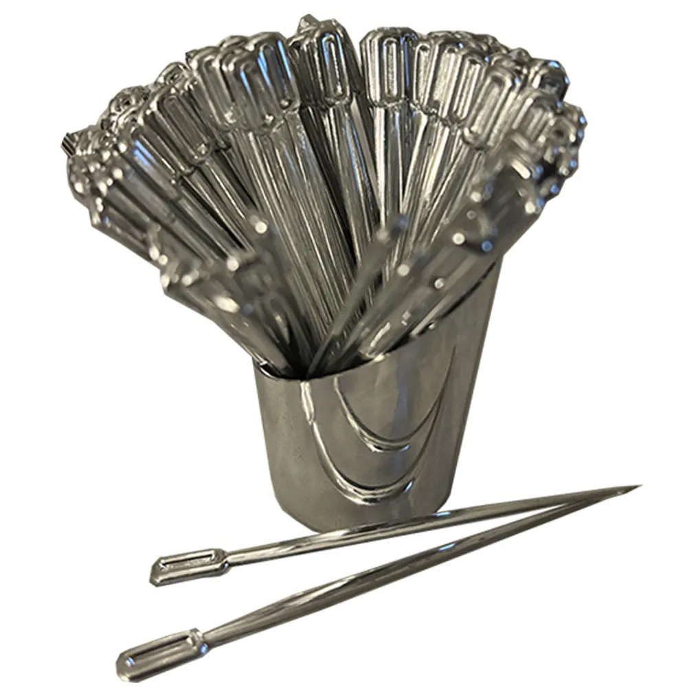 400 Silver Cocktail Picks Martini Fruit Cheese Food Sample Appetizer Skewer 3.3"