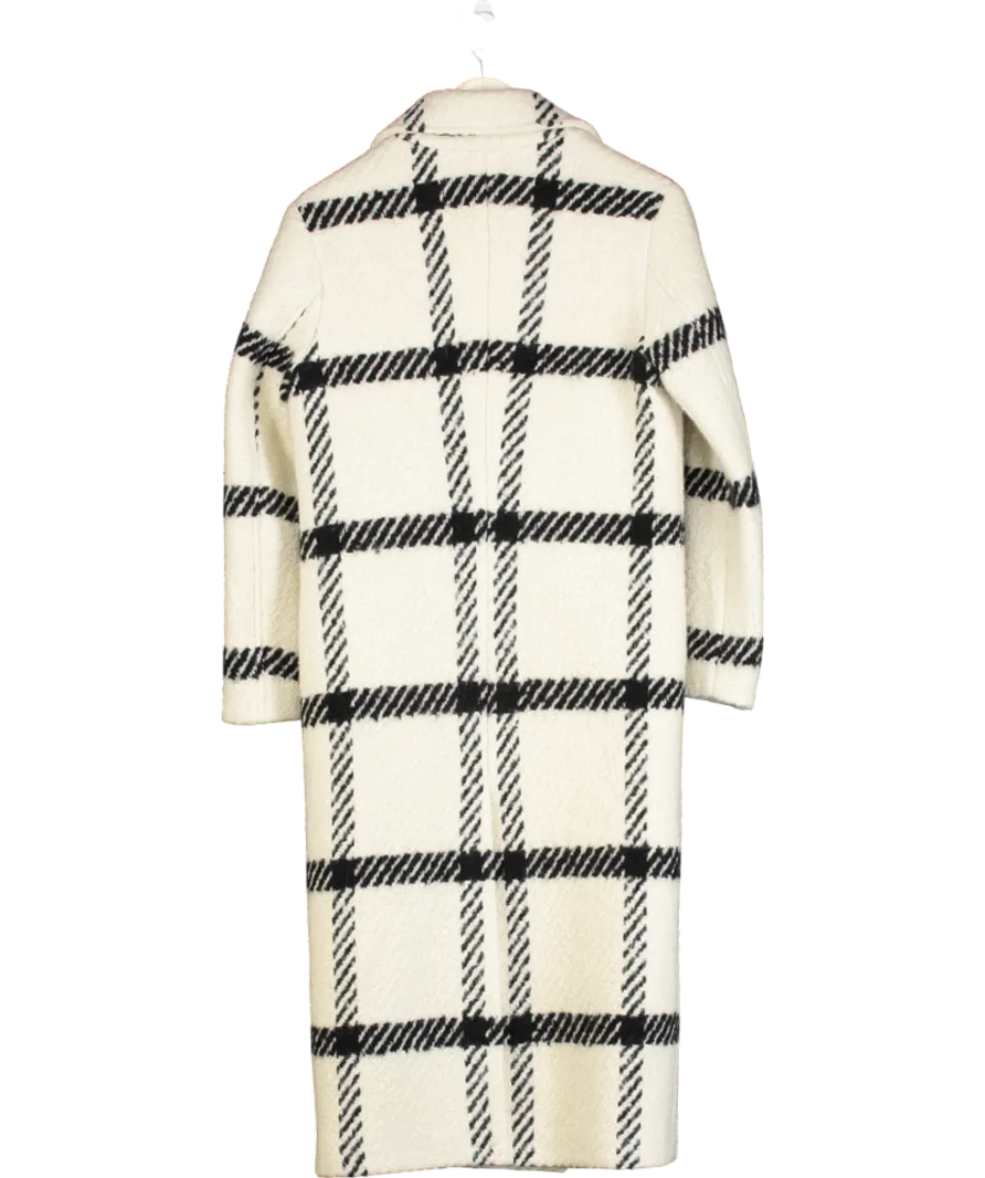 All Saints Cream Ryder Check Coat UK S