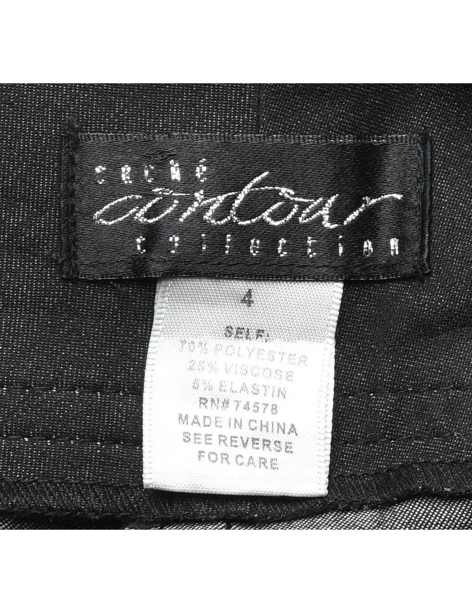 Black Contrast Stitch Flared Trousers - W31 L32