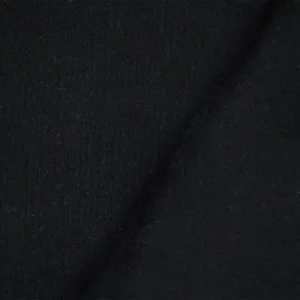 Black Wool Polyester Solid Brushed Double Woven Jacketing Fabric