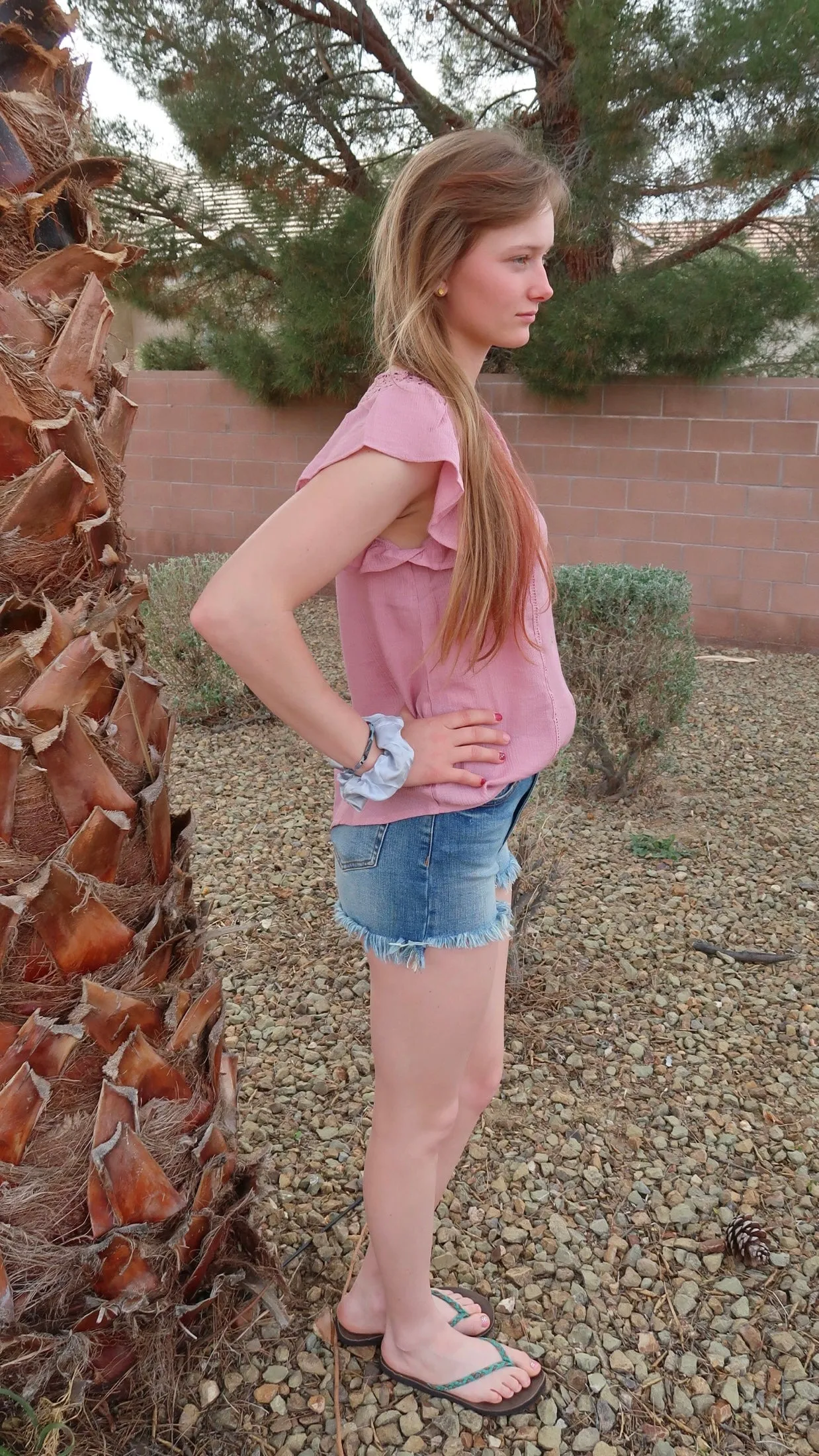 Blush Blooms Delicate Trim Top