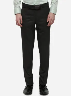 Brown Solid Slim Fit Formal Trouser | Metal