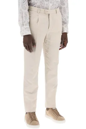 cotton and linen gabardine pants