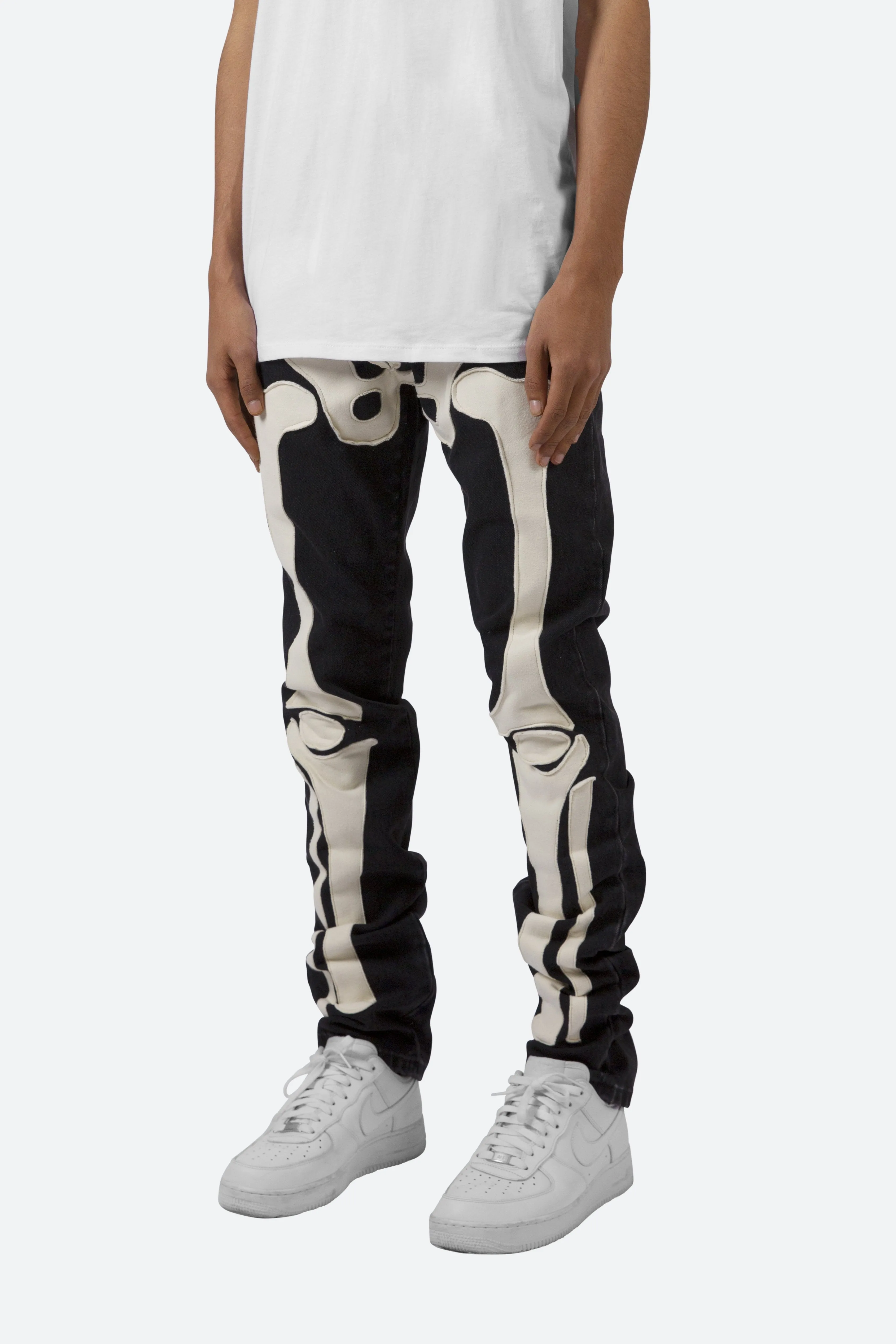 D184 Skeleton Denim - Black/White