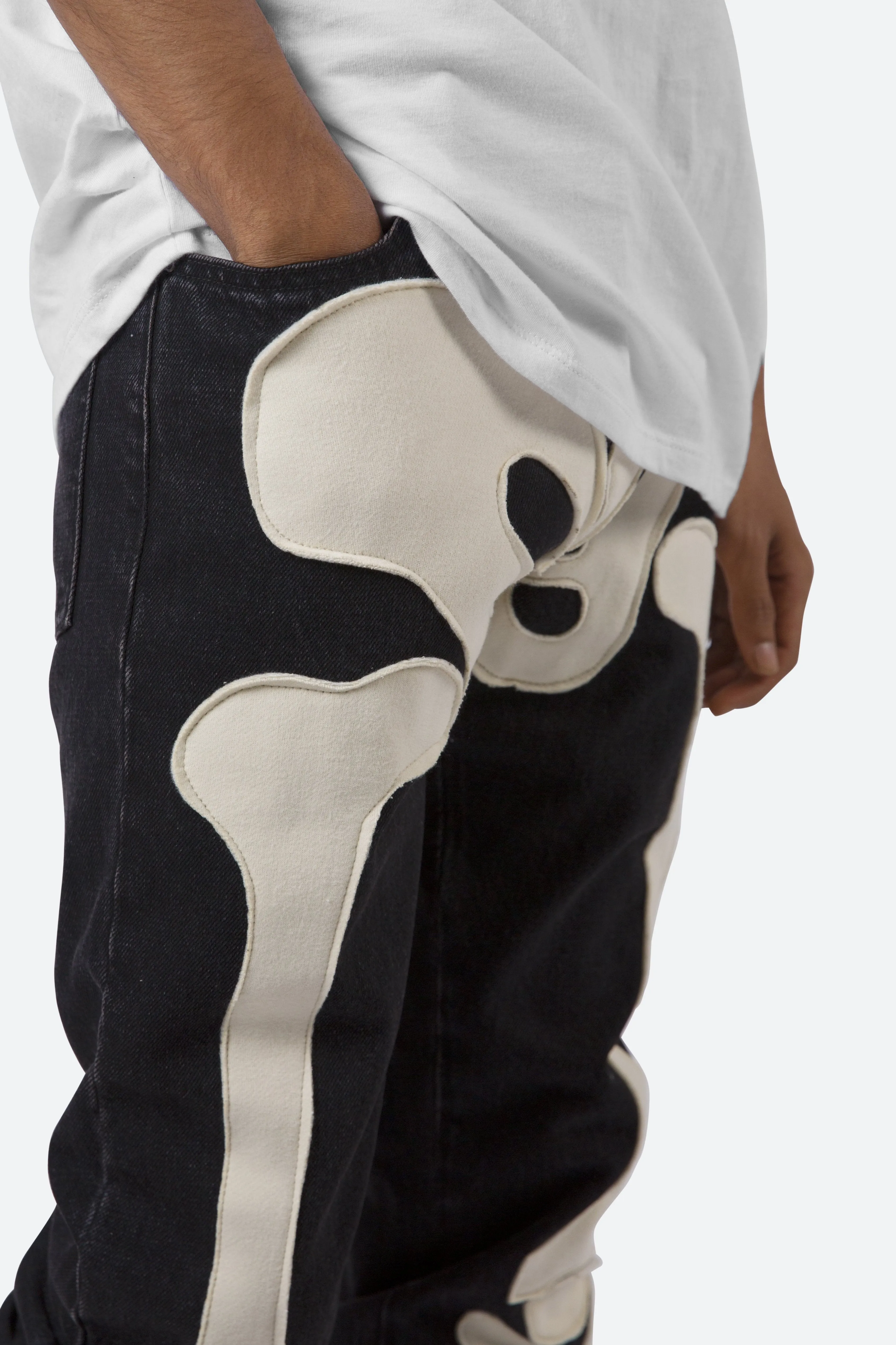D184 Skeleton Denim - Black/White