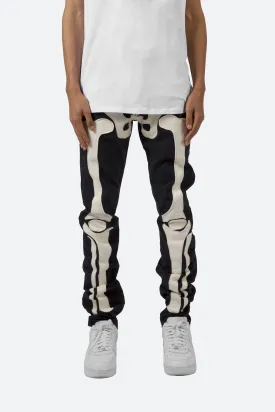 D184 Skeleton Denim - Black/White