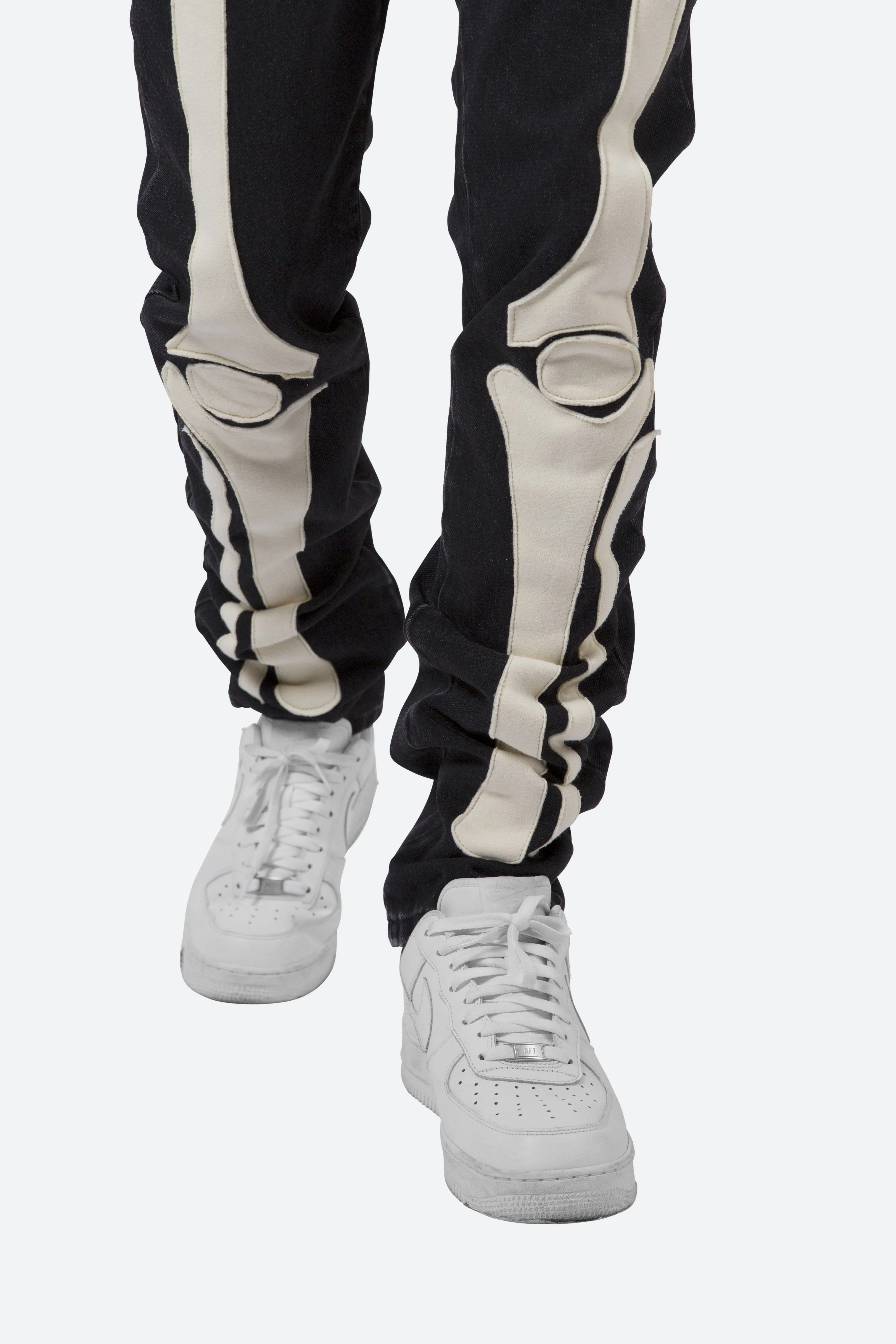 D184 Skeleton Denim - Black/White