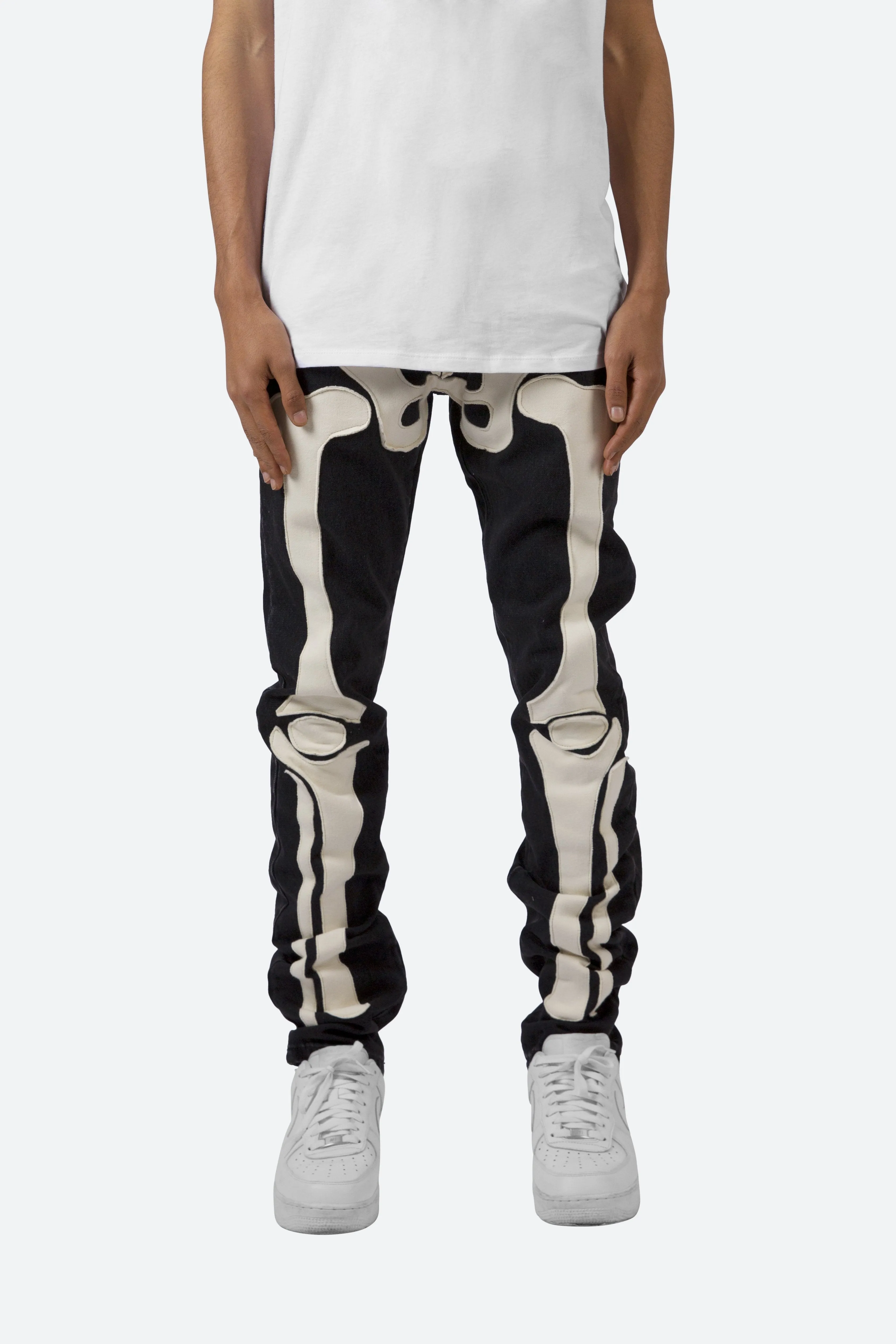 D184 Skeleton Denim - Black/White