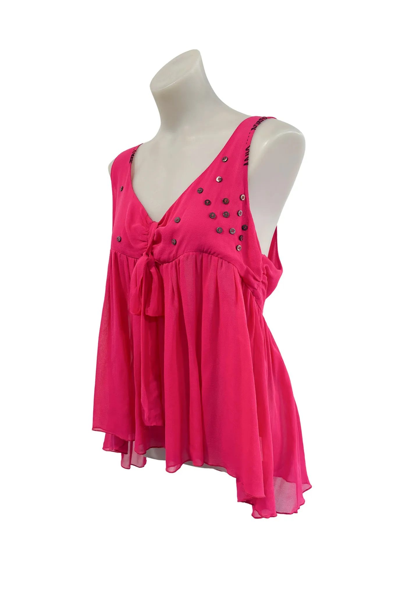 David 100% silk flowy top, 12 NWT