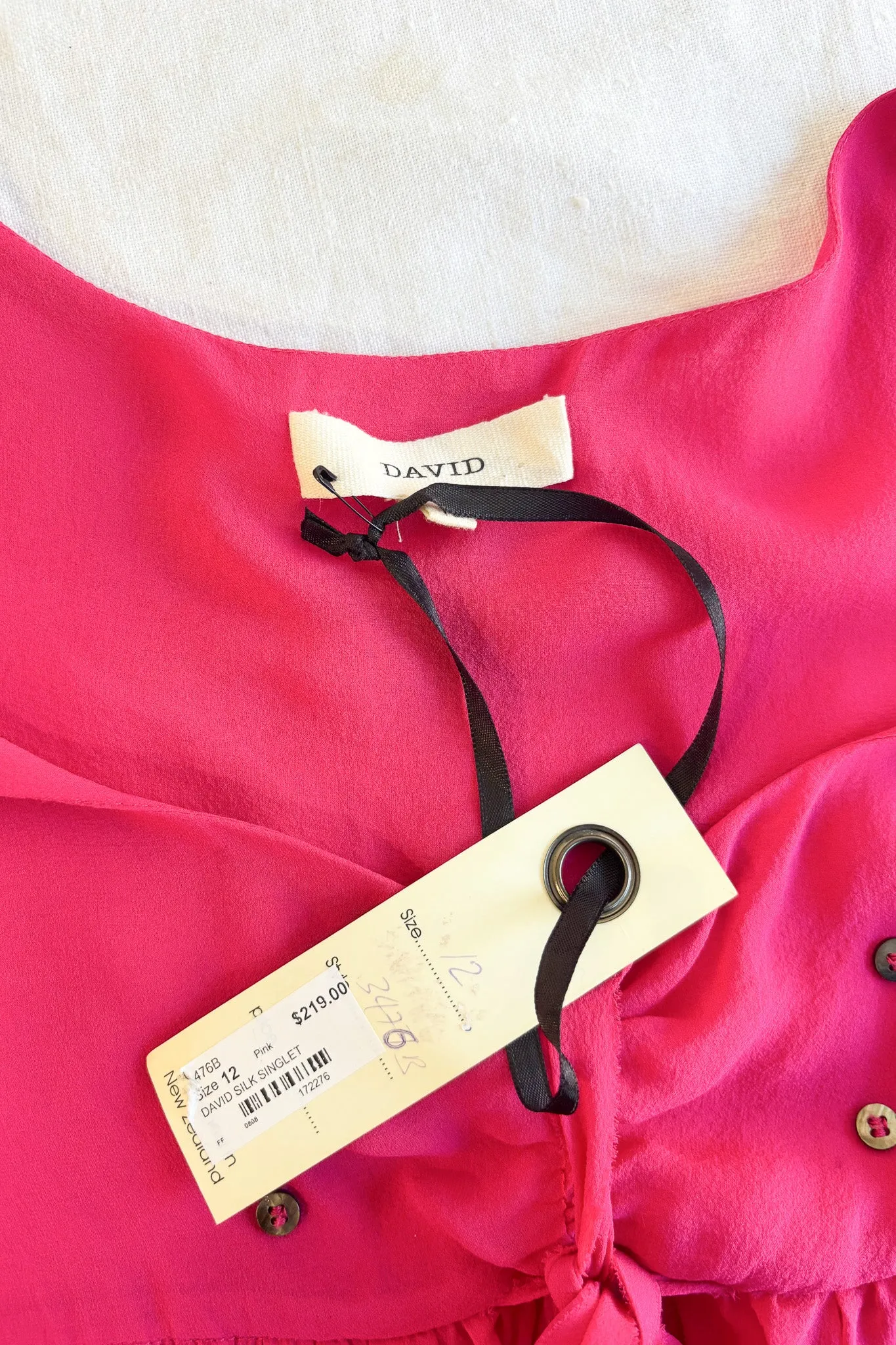 David 100% silk flowy top, 12 NWT
