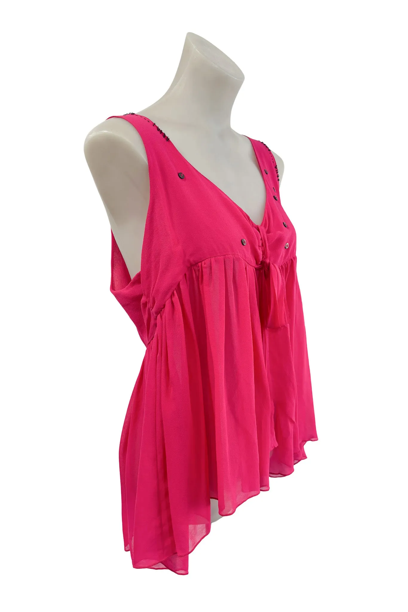 David 100% silk flowy top, 12 NWT