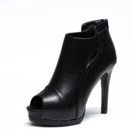 Fish Mouth High Heels - Stylish 10cm Stiletto Heels with Waterproof Platform