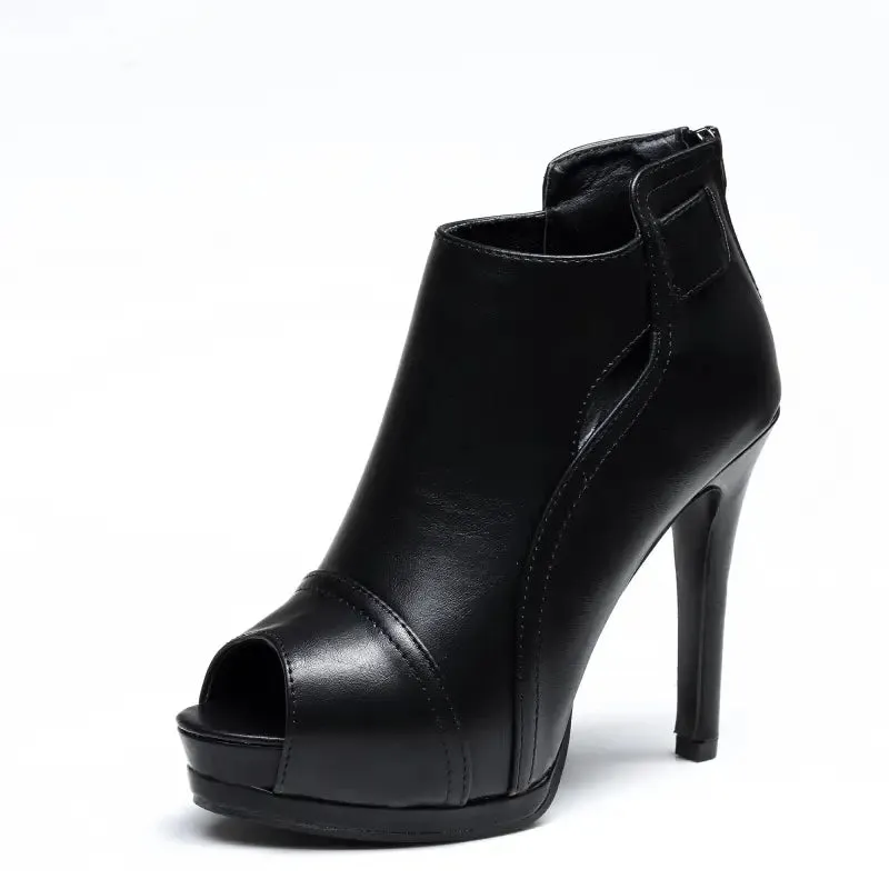 Fish Mouth High Heels - Stylish 10cm Stiletto Heels with Waterproof Platform