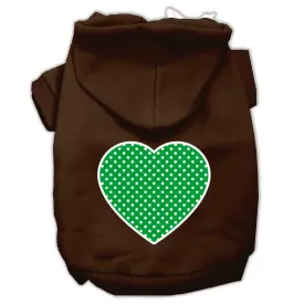 Green Swiss Dot Heart Screen Print Pet Hoodies Brown Size XXXL (20)