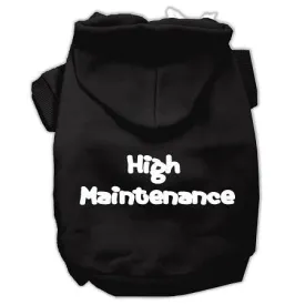 High Maintenance Screen Print Pet Hoodies Black XXL (18)