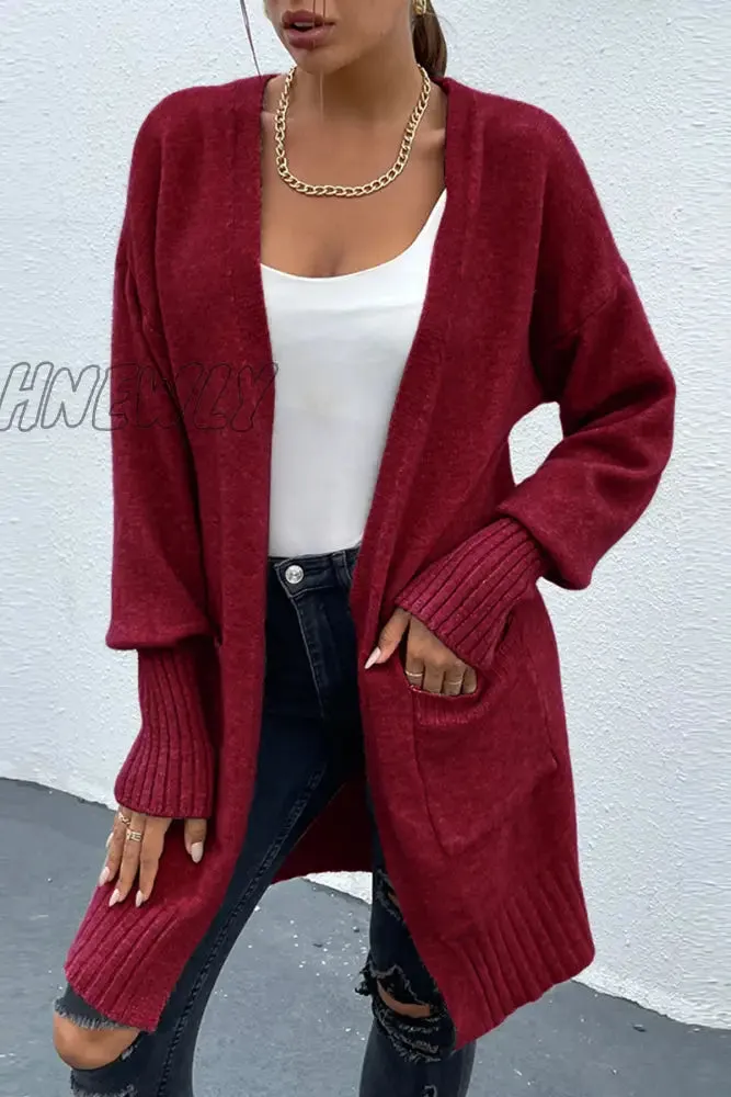 Hnewly - Casual Solid Patchwork Pocket Tops