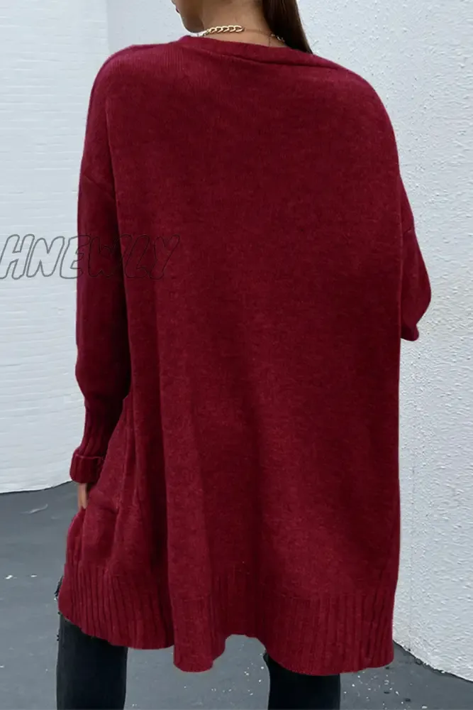 Hnewly - Casual Solid Patchwork Pocket Tops