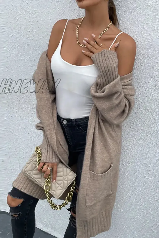 Hnewly - Casual Solid Patchwork Pocket Tops