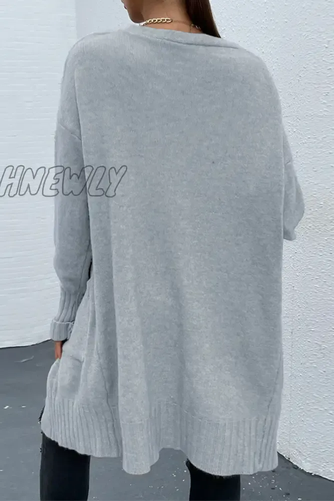 Hnewly - Casual Solid Patchwork Pocket Tops