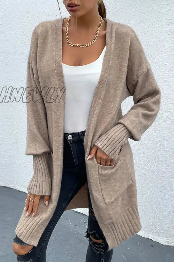 Hnewly - Casual Solid Patchwork Pocket Tops
