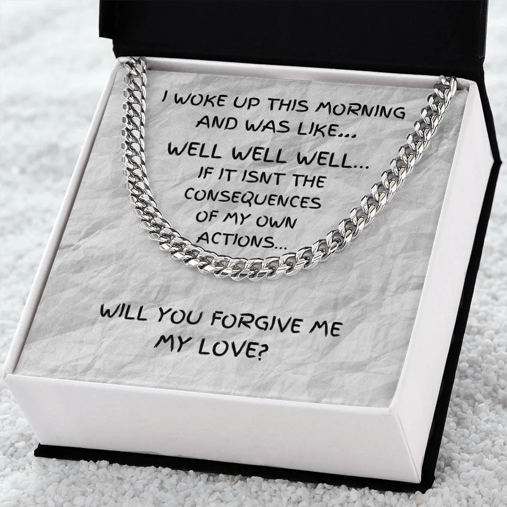 Humorous Gift, Forgiveness Gift, Gold Chain Necklace, Make Up Gift, Girlfriend Apology Gift, Wife Apology Gift, I’m Sorry Gift, Consequence