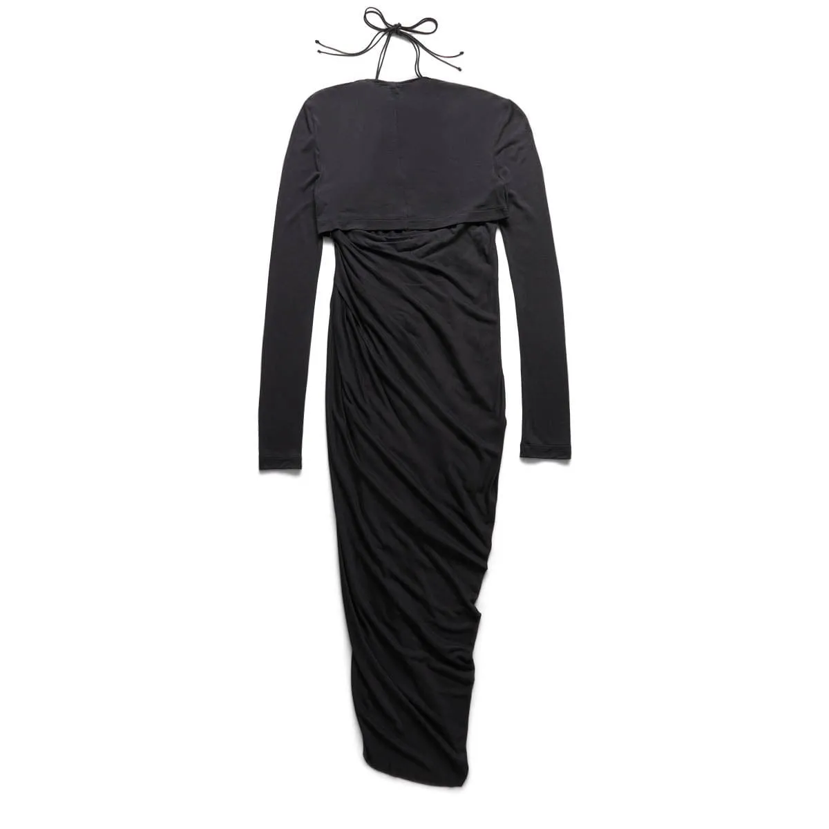 LONG-SLEEVE HALTER DRESS