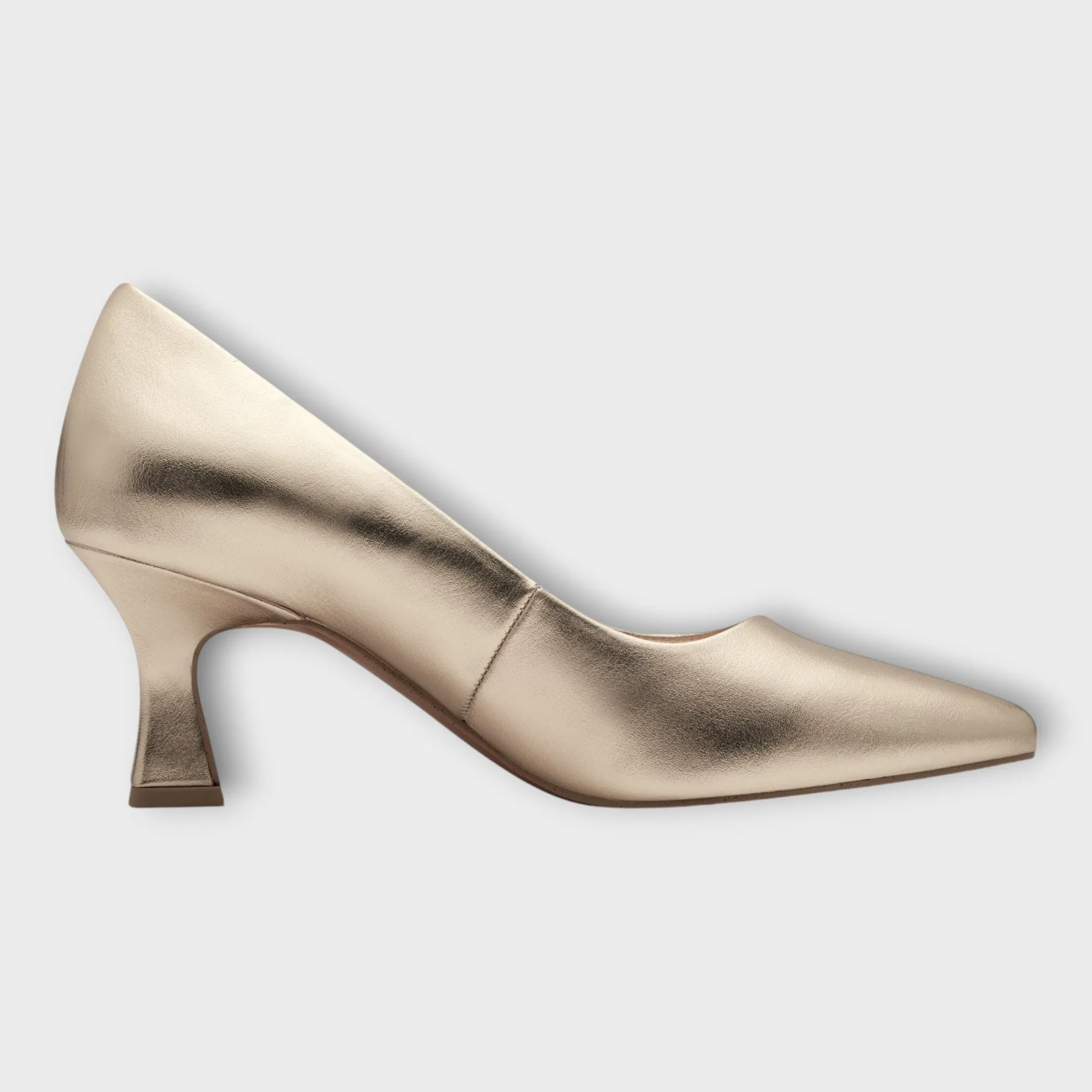 Marco Tozzi Gold Kitten Heels with Pointed Toe - Stylish & Comfortable