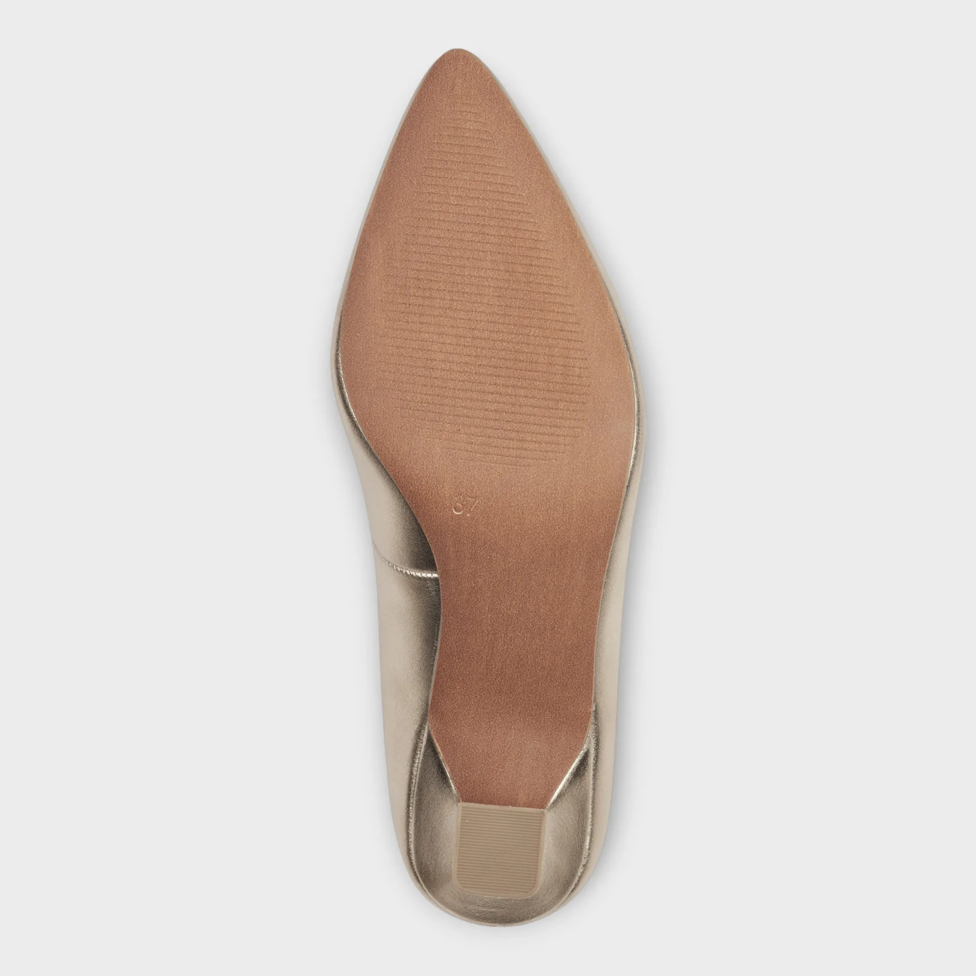 Marco Tozzi Gold Kitten Heels with Pointed Toe - Stylish & Comfortable