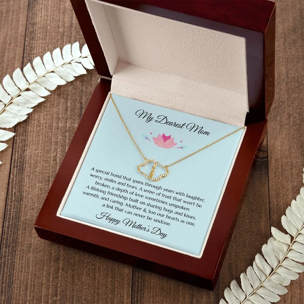 Mother's Day Gift, Mom Gift, Mother Gift, Mom Diamond Necklace, Mom Poem With Gold & Diamond Infinity Hearts Necklace, Son Gift to Mom