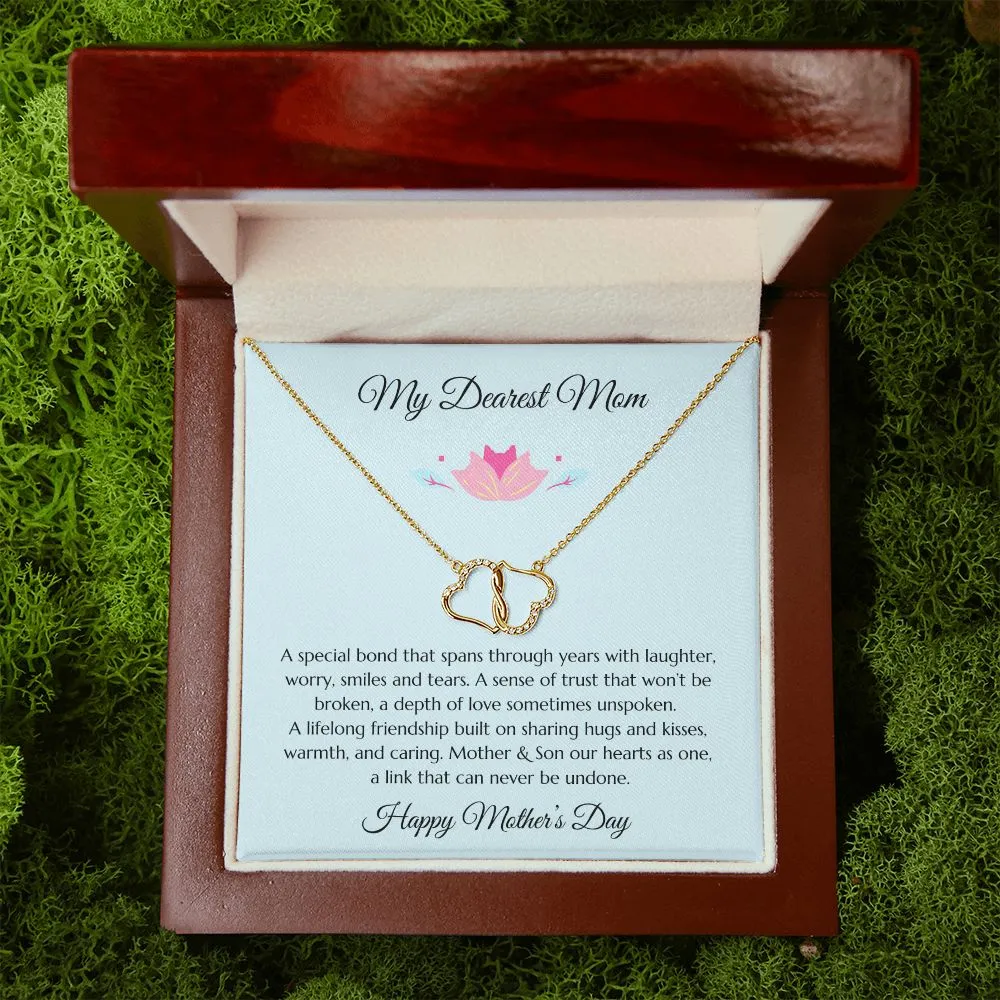 Mother's Day Gift, Mom Gift, Mother Gift, Mom Diamond Necklace, Mom Poem With Gold & Diamond Infinity Hearts Necklace, Son Gift to Mom