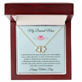 Mother's Day Gift, Mom Gift, Mother Gift, Mom Diamond Necklace, Mom Poem With Gold & Diamond Infinity Hearts Necklace, Son Gift to Mom