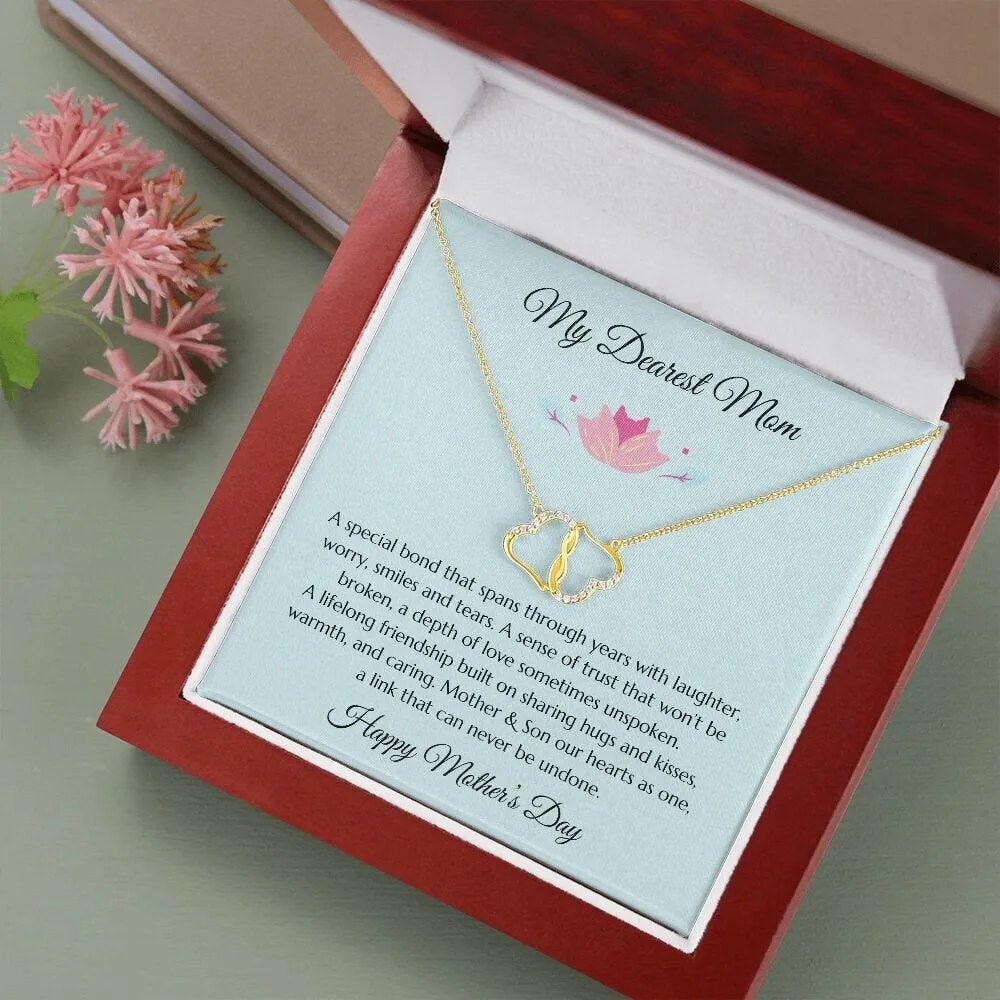 Mother's Day Gift, Mom Gift, Mother Gift, Mom Diamond Necklace, Mom Poem With Gold & Diamond Infinity Hearts Necklace, Son Gift to Mom
