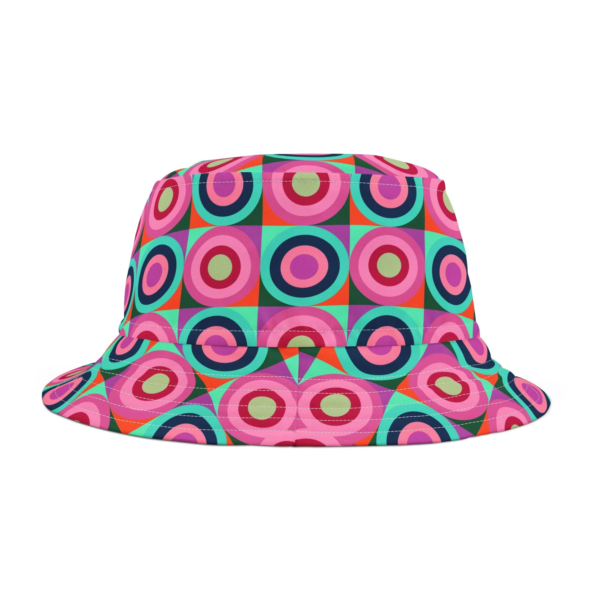 Multi Color Circle PatternBucket Hat (AOP)