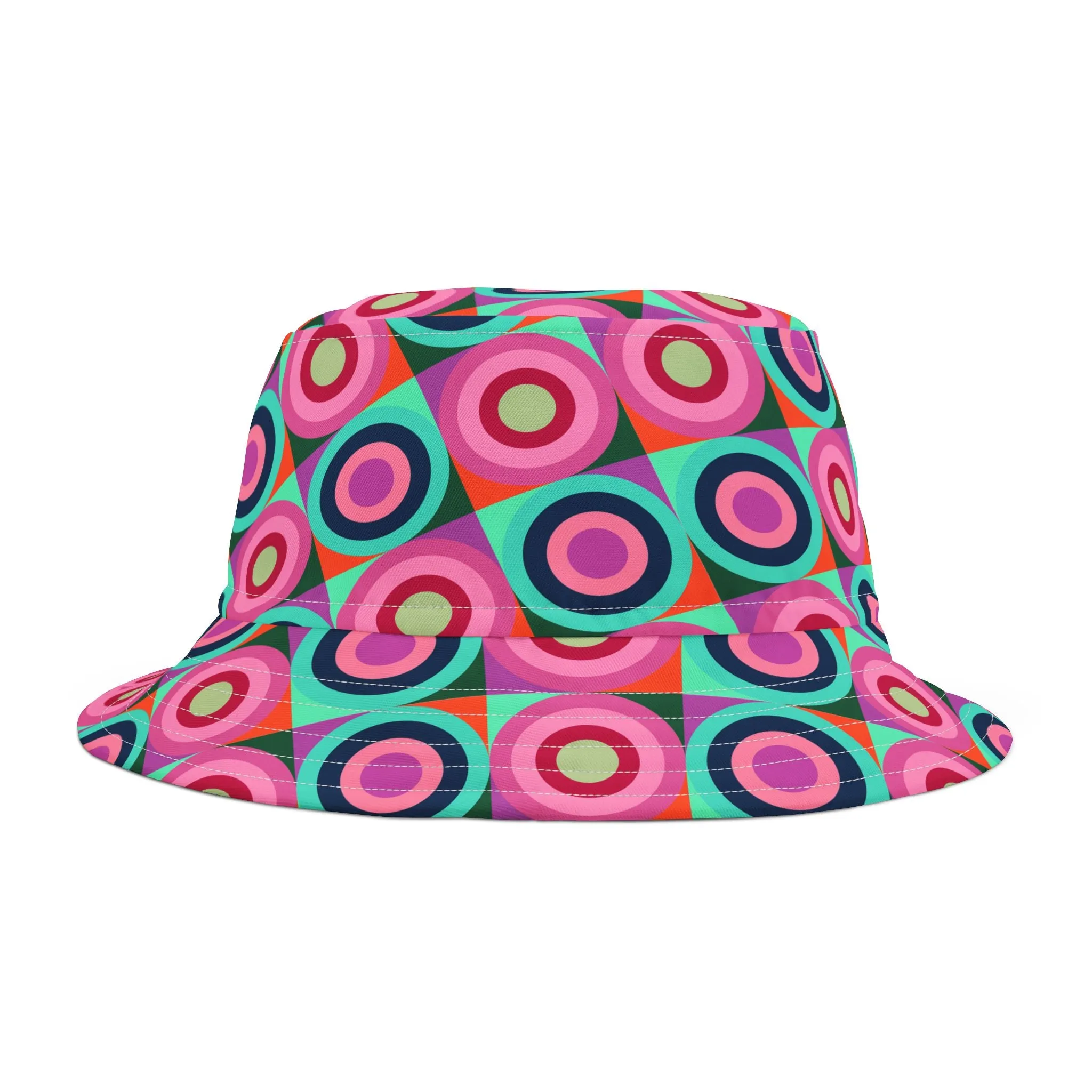 Multi Color Circle PatternBucket Hat (AOP)