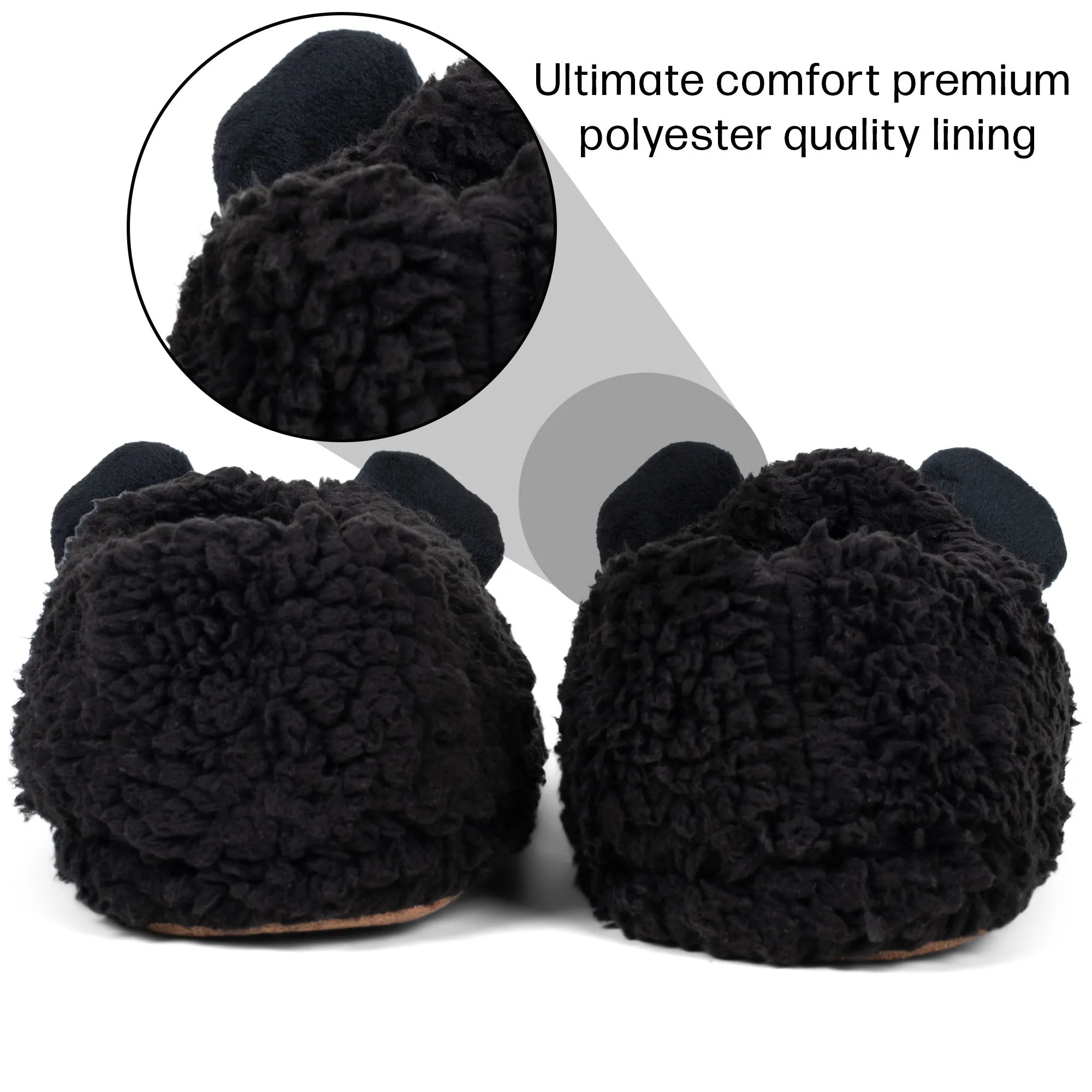 Panda Black Women's Animal Cozy Plush Lined Non Slip Fuzzy Slipper - Large