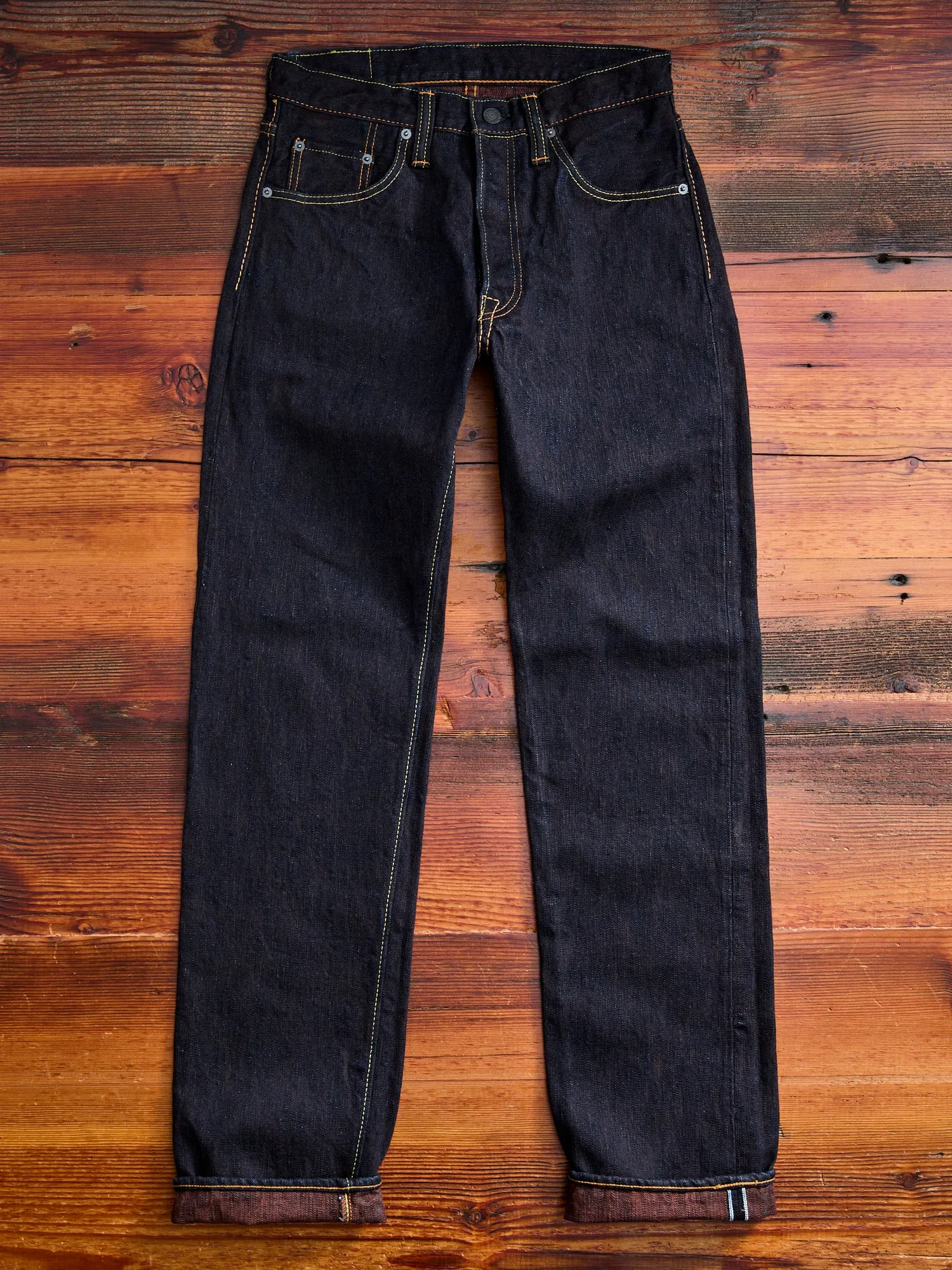 PER-EX-003-ID "Persimmon Extra Slub" 15oz Rinsed Selvedge Denim - Regular Straight Fit