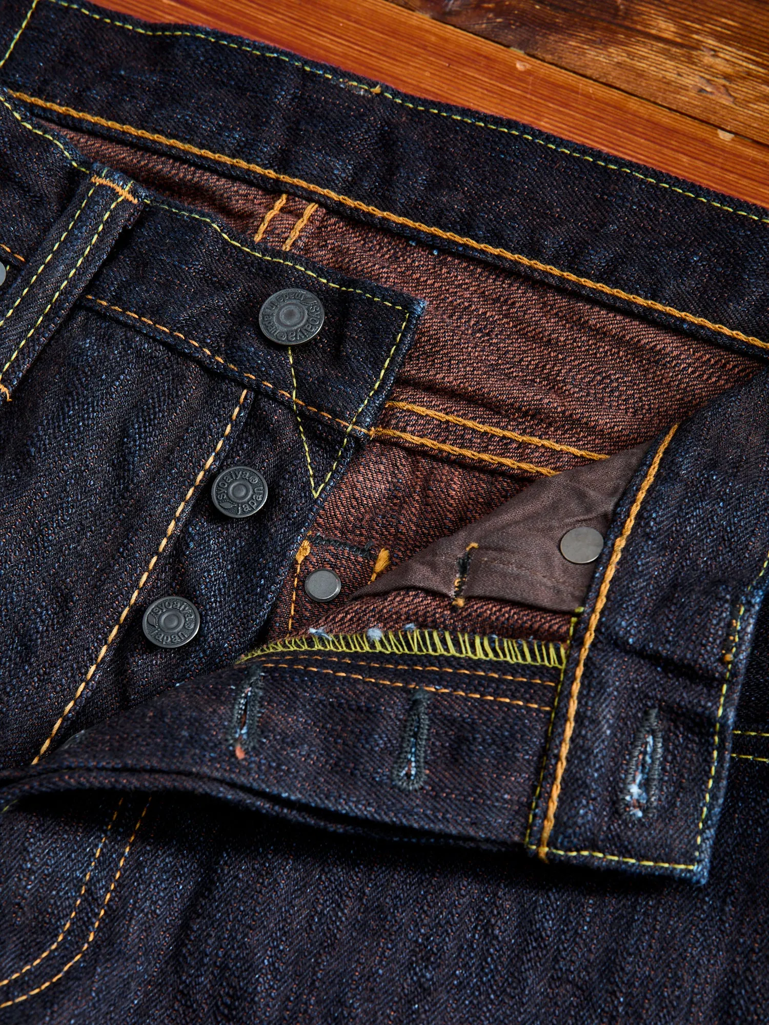 PER-EX-003-ID "Persimmon Extra Slub" 15oz Rinsed Selvedge Denim - Regular Straight Fit