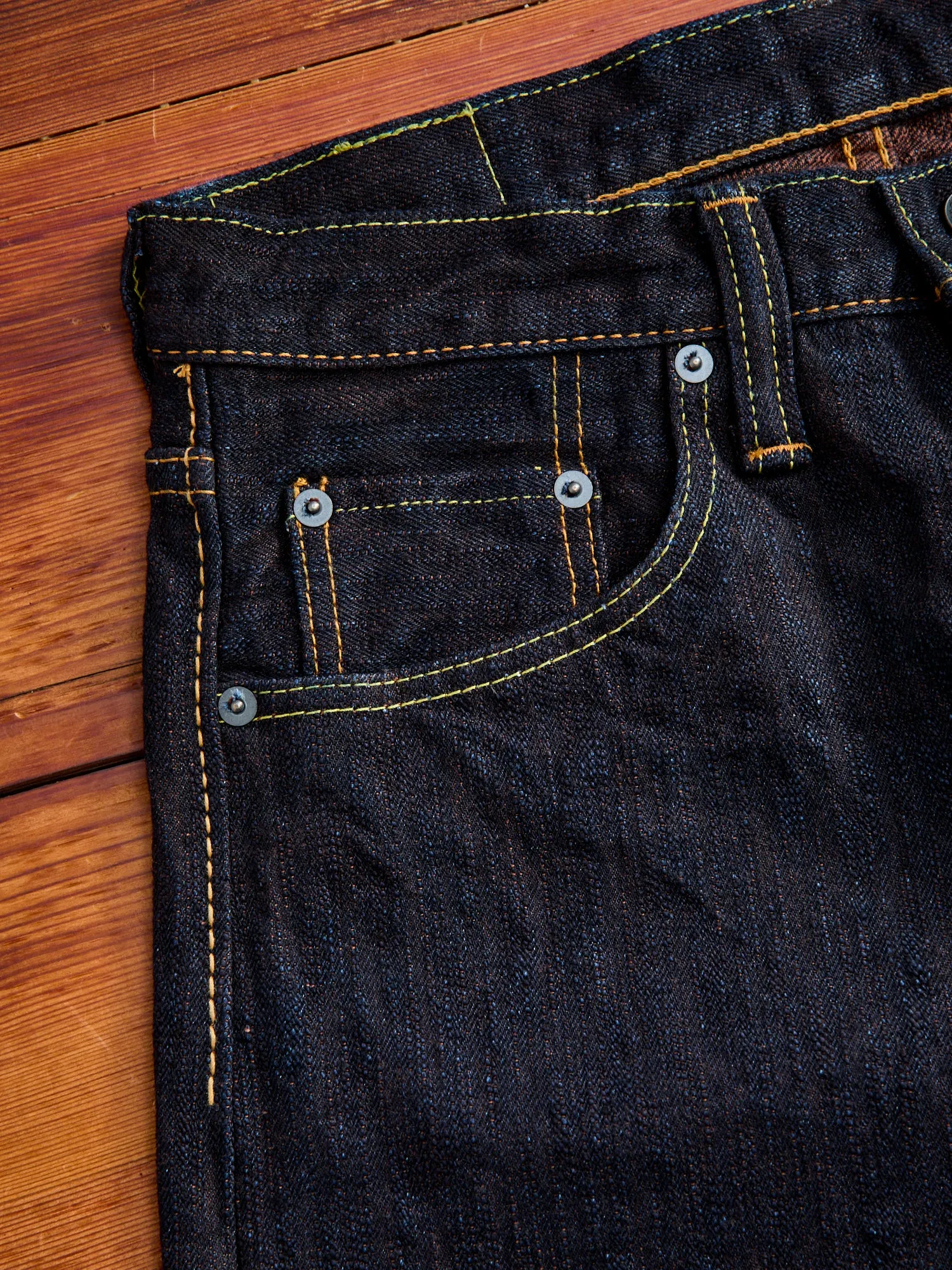 PER-EX-003-ID "Persimmon Extra Slub" 15oz Rinsed Selvedge Denim - Regular Straight Fit
