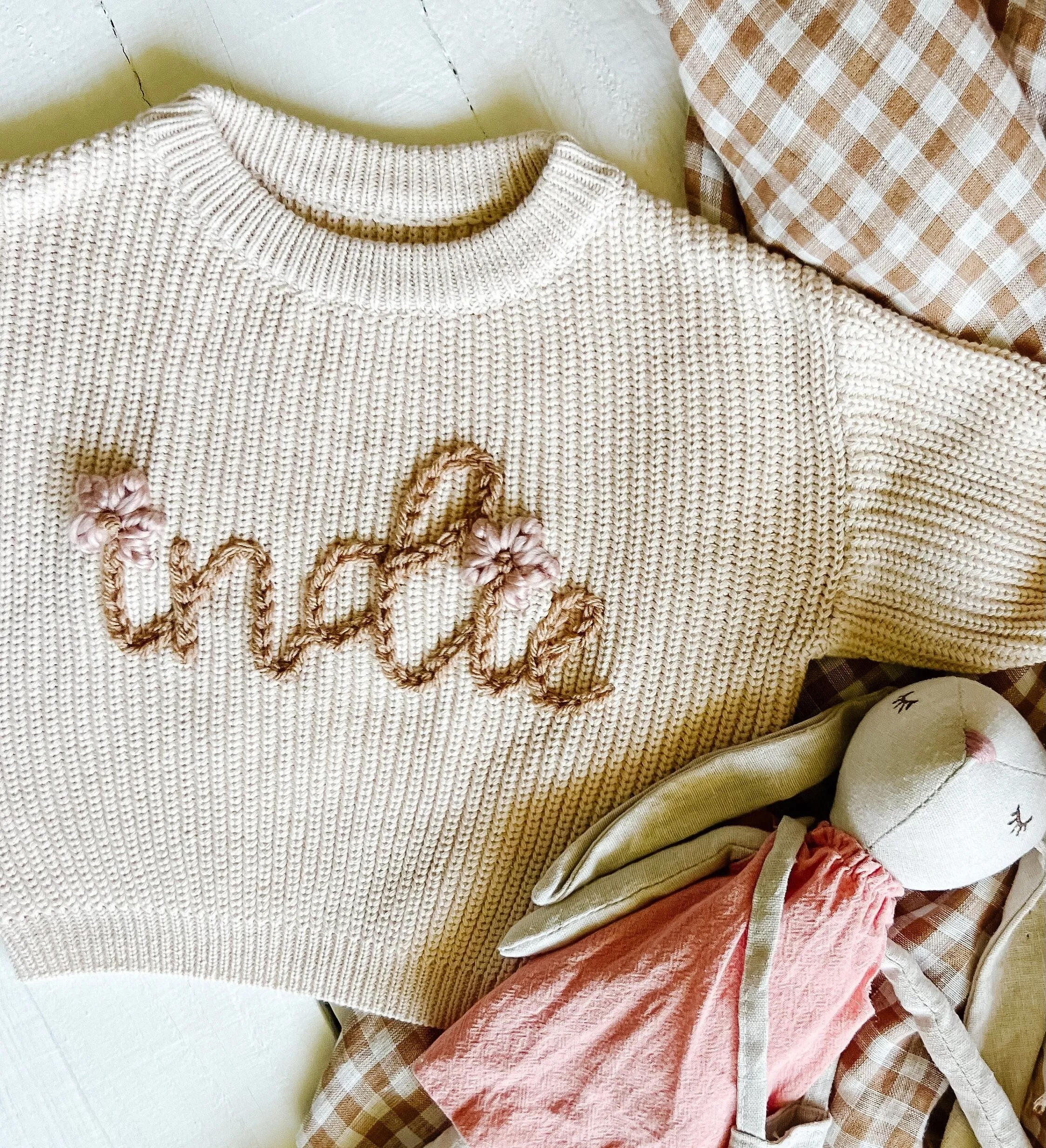 Personalized Hand Embroidered Baby and Toddler Sweaters