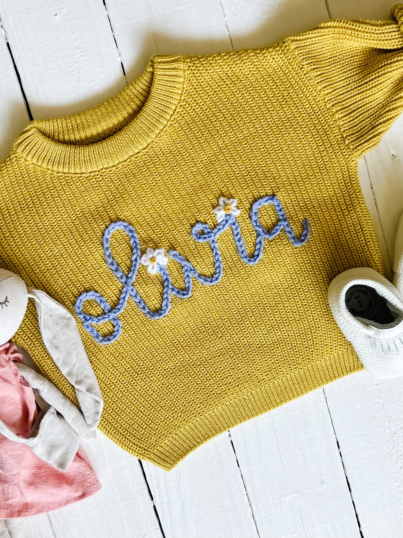 Personalized Hand Embroidered Baby and Toddler Sweaters
