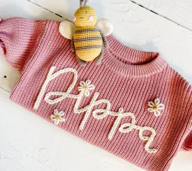 Personalized Hand Embroidered Baby and Toddler Sweaters