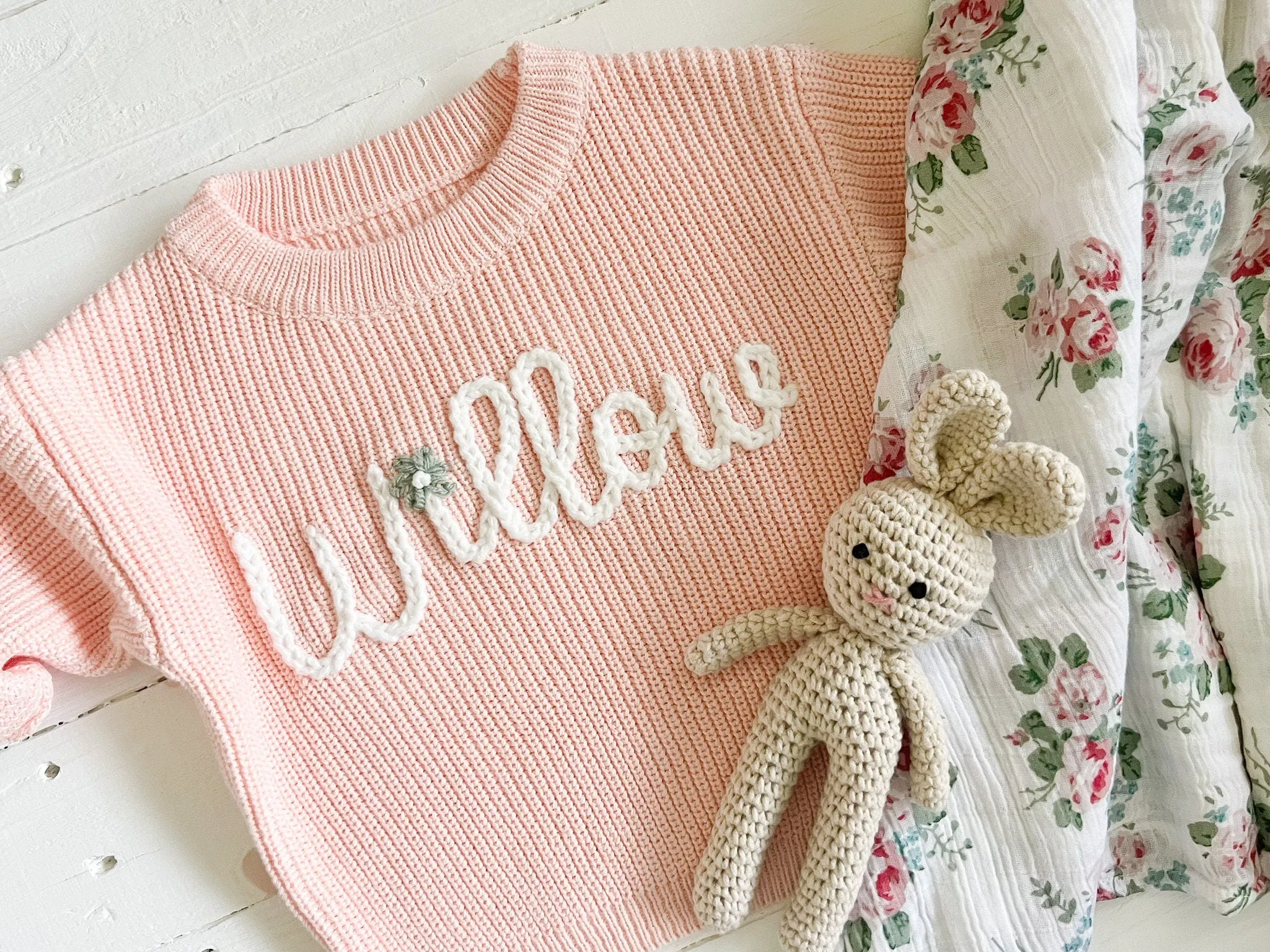 Personalized Hand Embroidered Baby and Toddler Sweaters