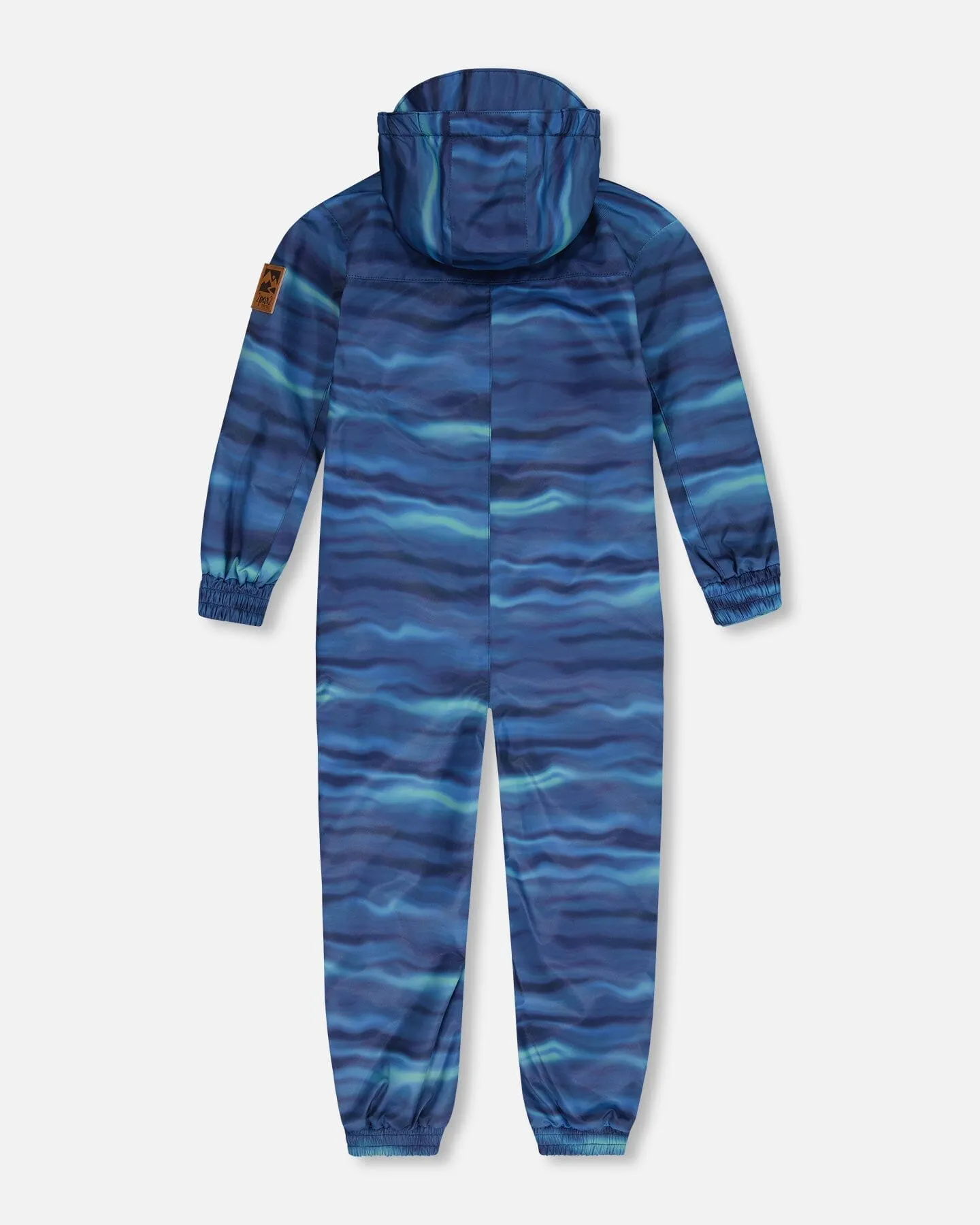 Printed Mid-Season One-Piece Outerwear Blue Wave And Black