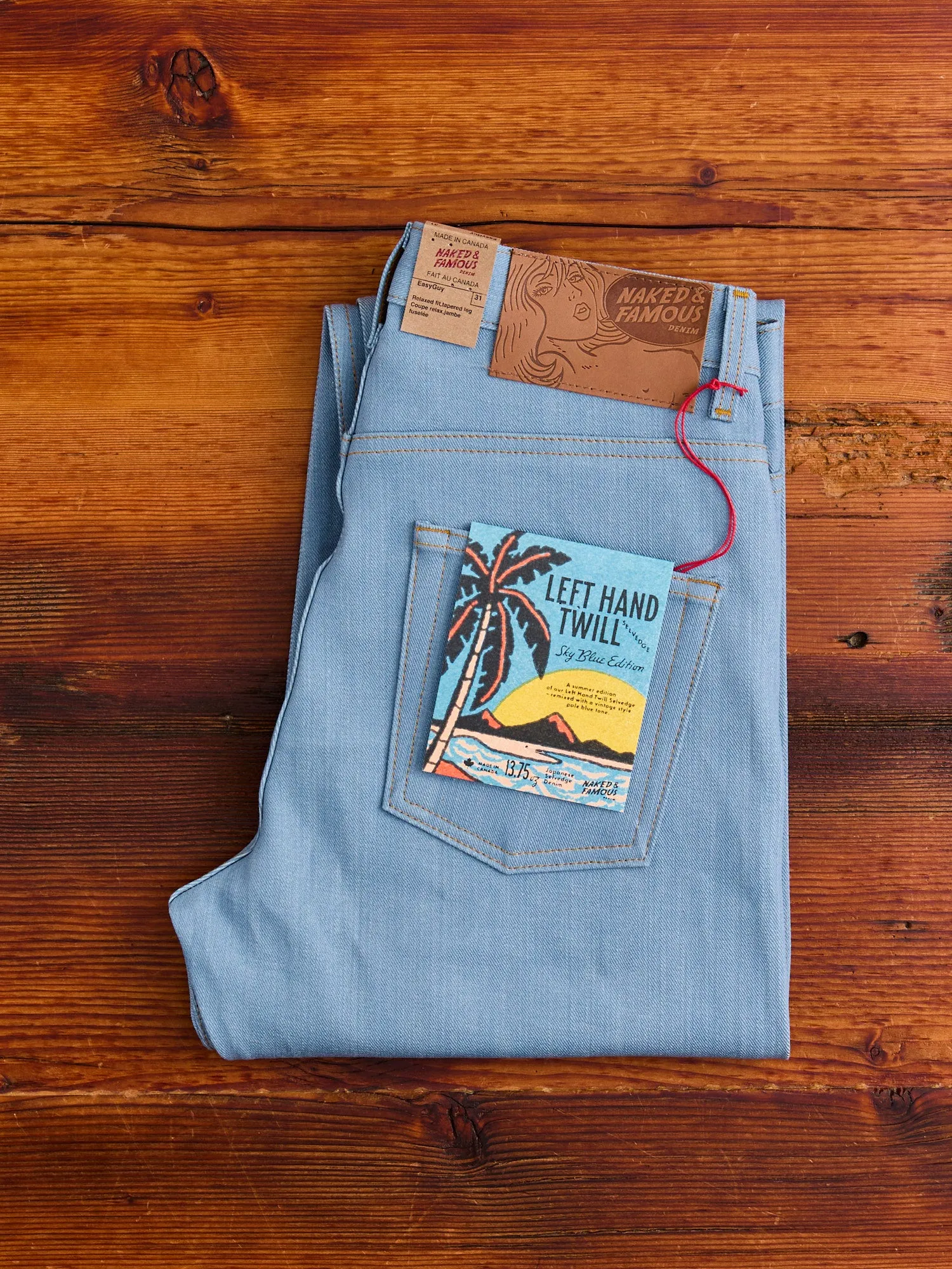 "Left Hand Twill Sky Blue" 13.75oz Selvedge Denim - Easy Guy Fit