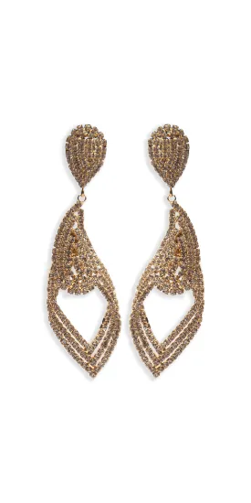 Rhinestone Filigree Teardrop Earrings