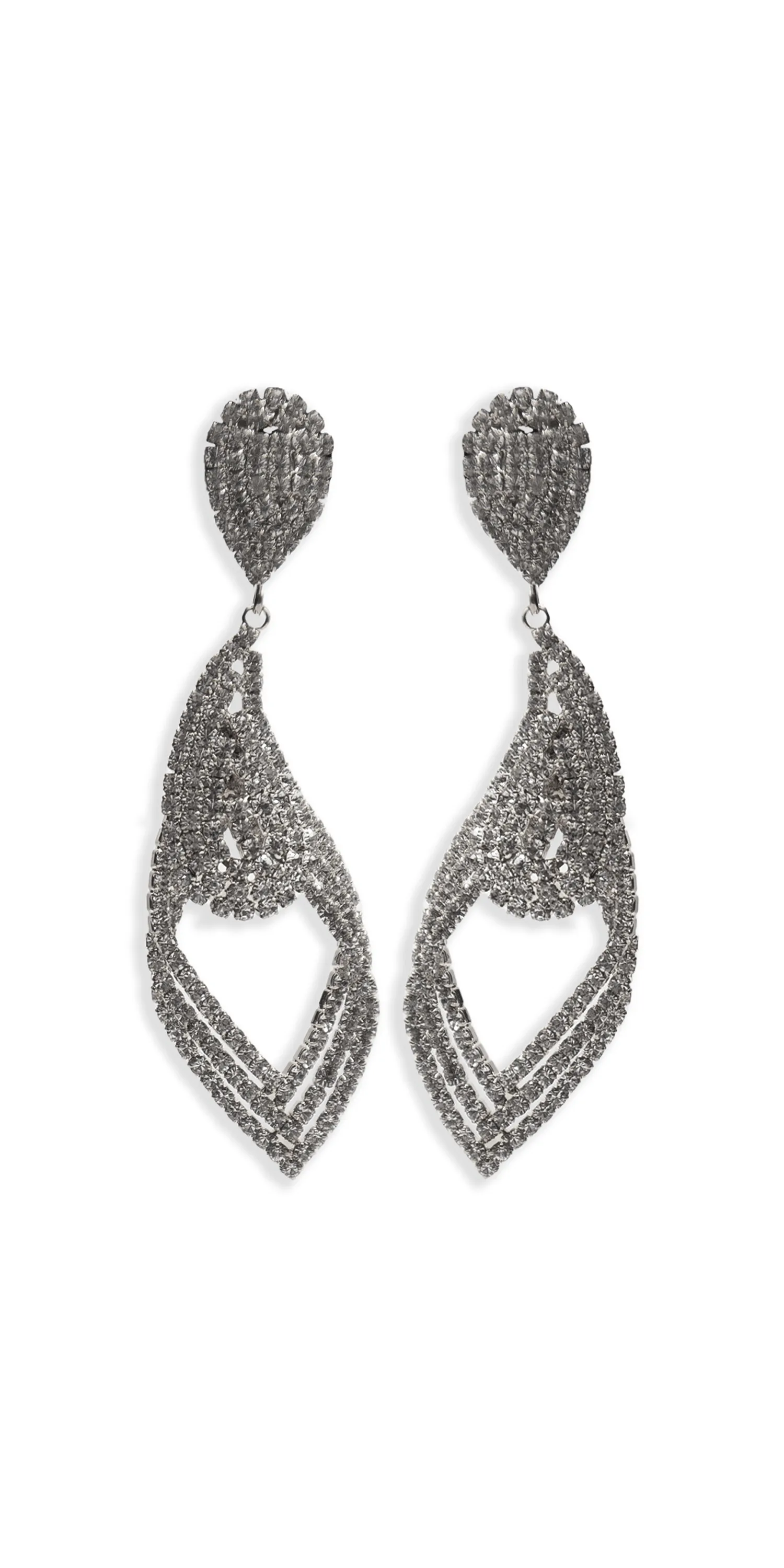 Rhinestone Filigree Teardrop Earrings