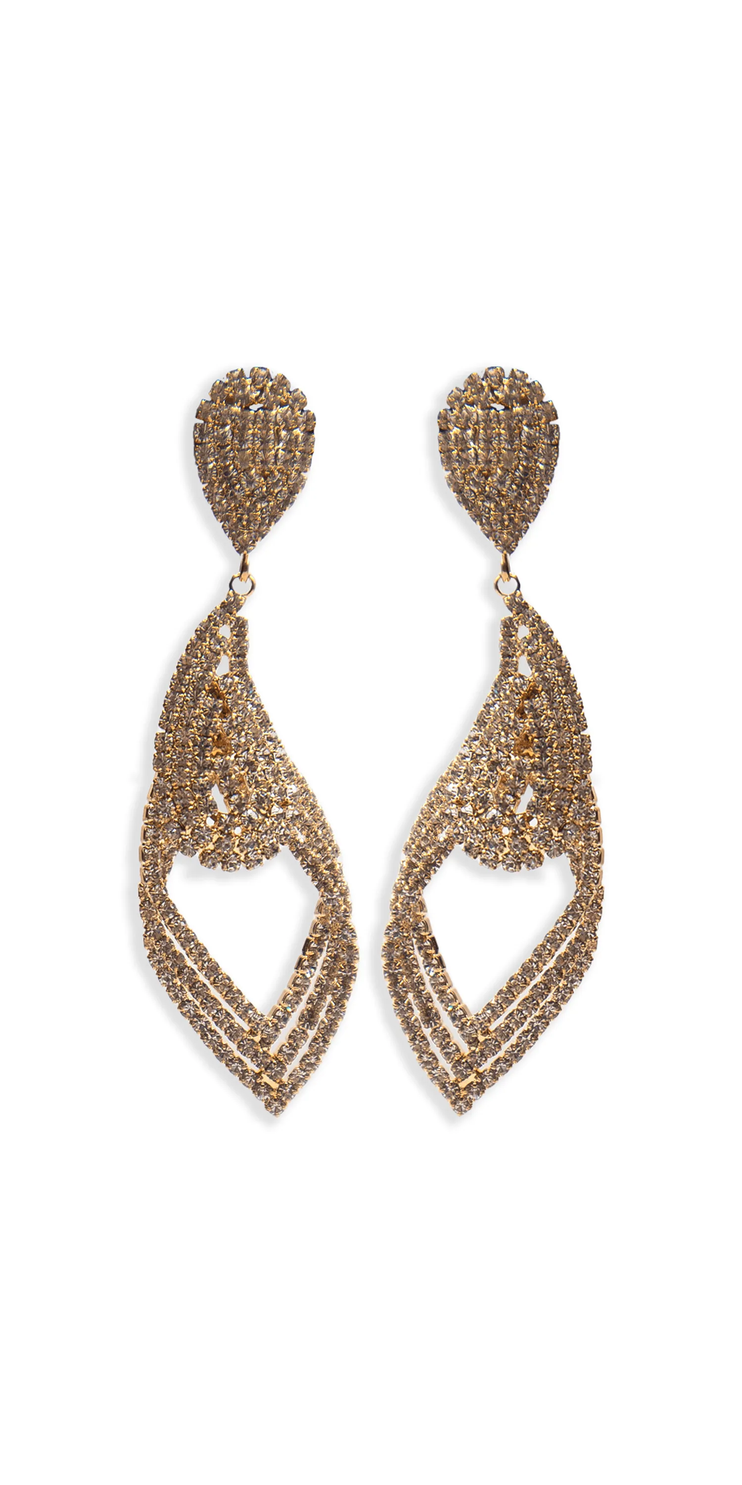 Rhinestone Filigree Teardrop Earrings